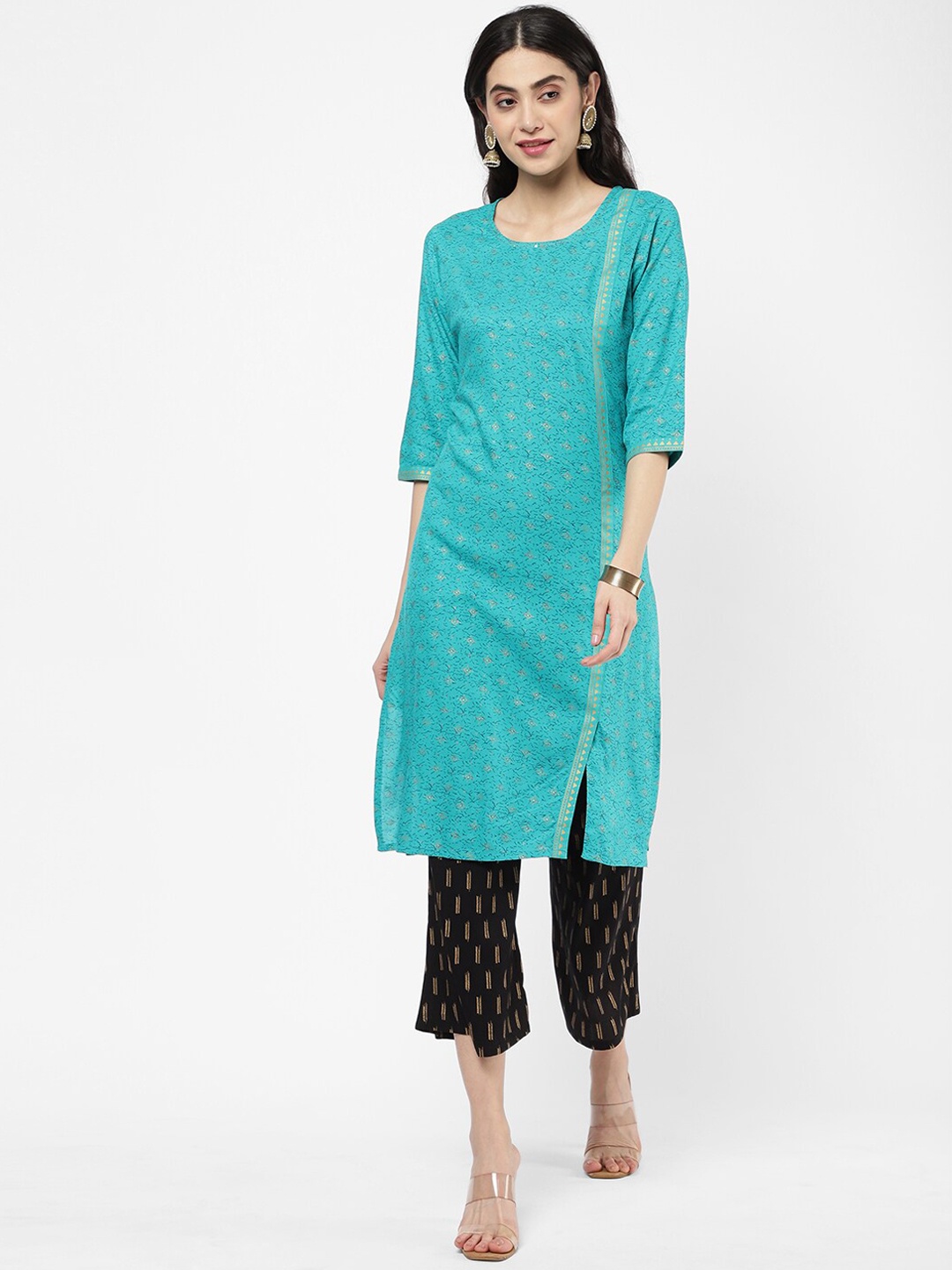 

R&B Women Green Printed Kurta
