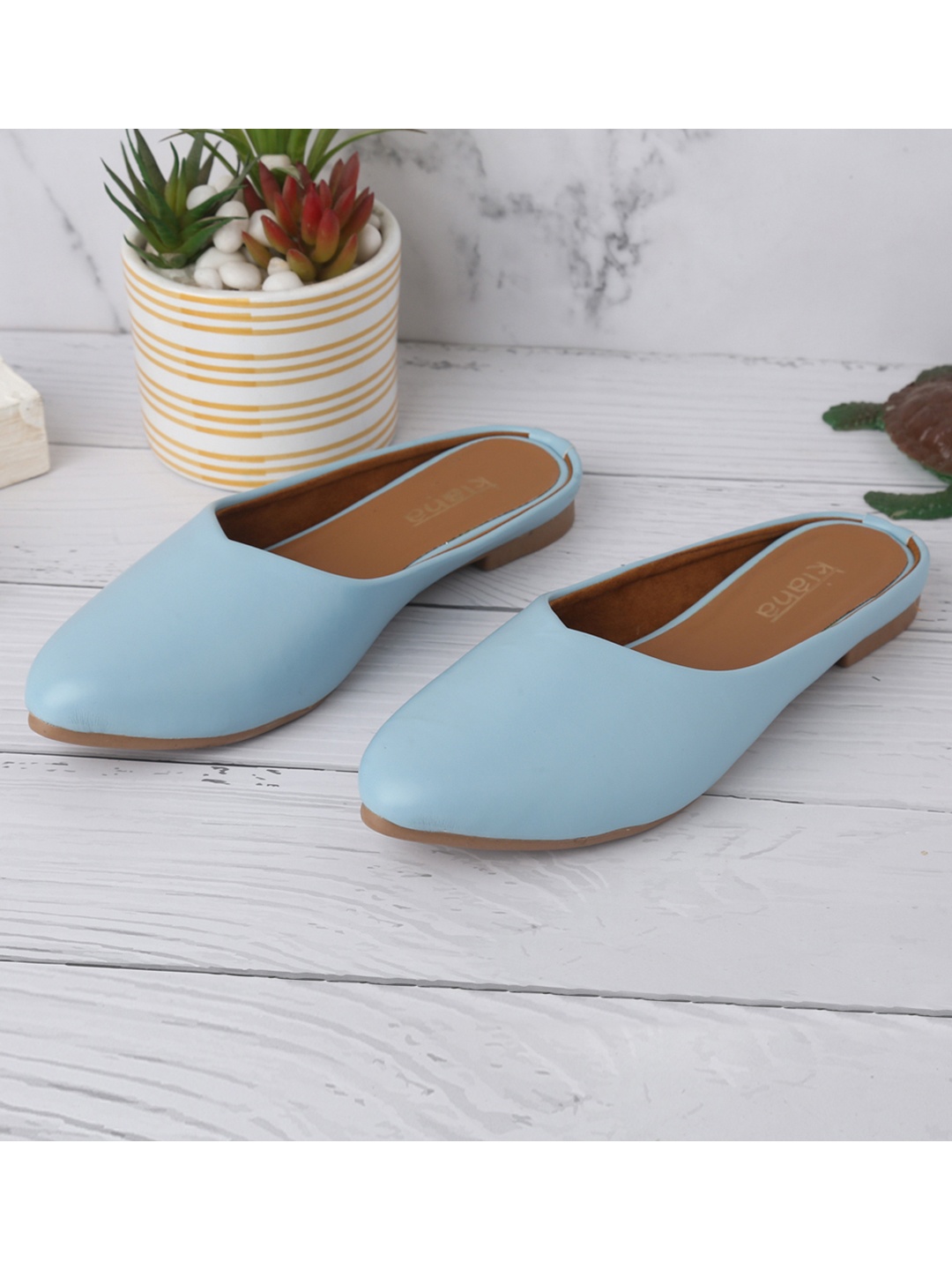 

Kiana Women Blue Mules Flats