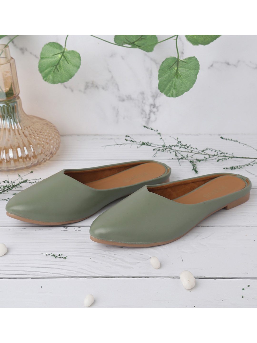 

Kiana Women Green Mules Flats