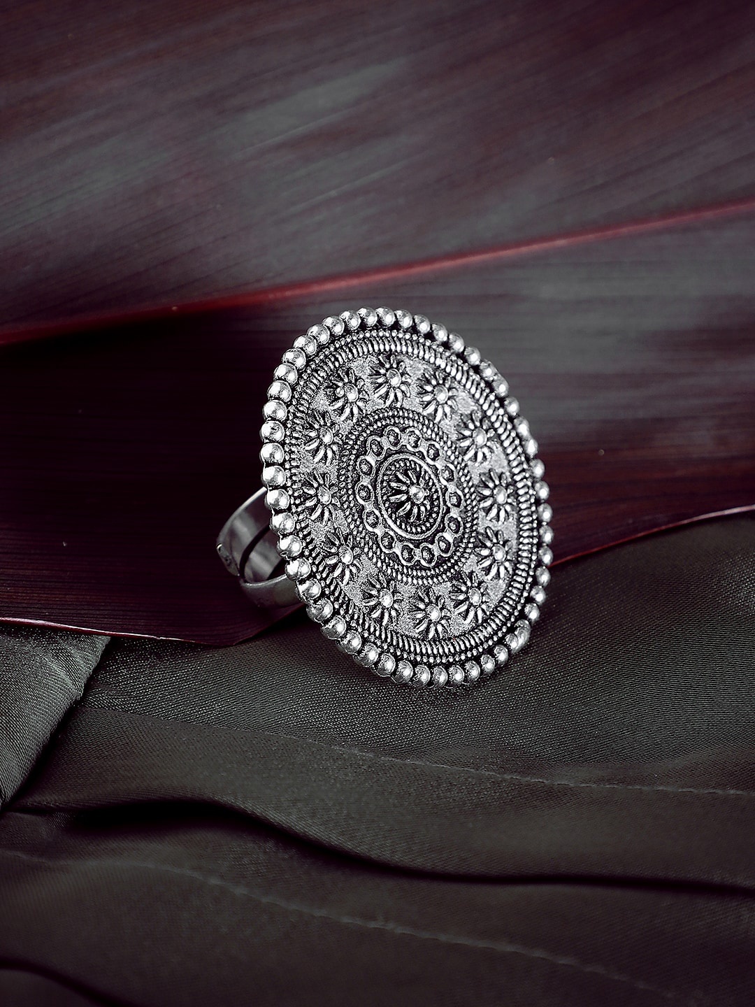 

ZeroKaata Oxidised Silver-Plated Ring