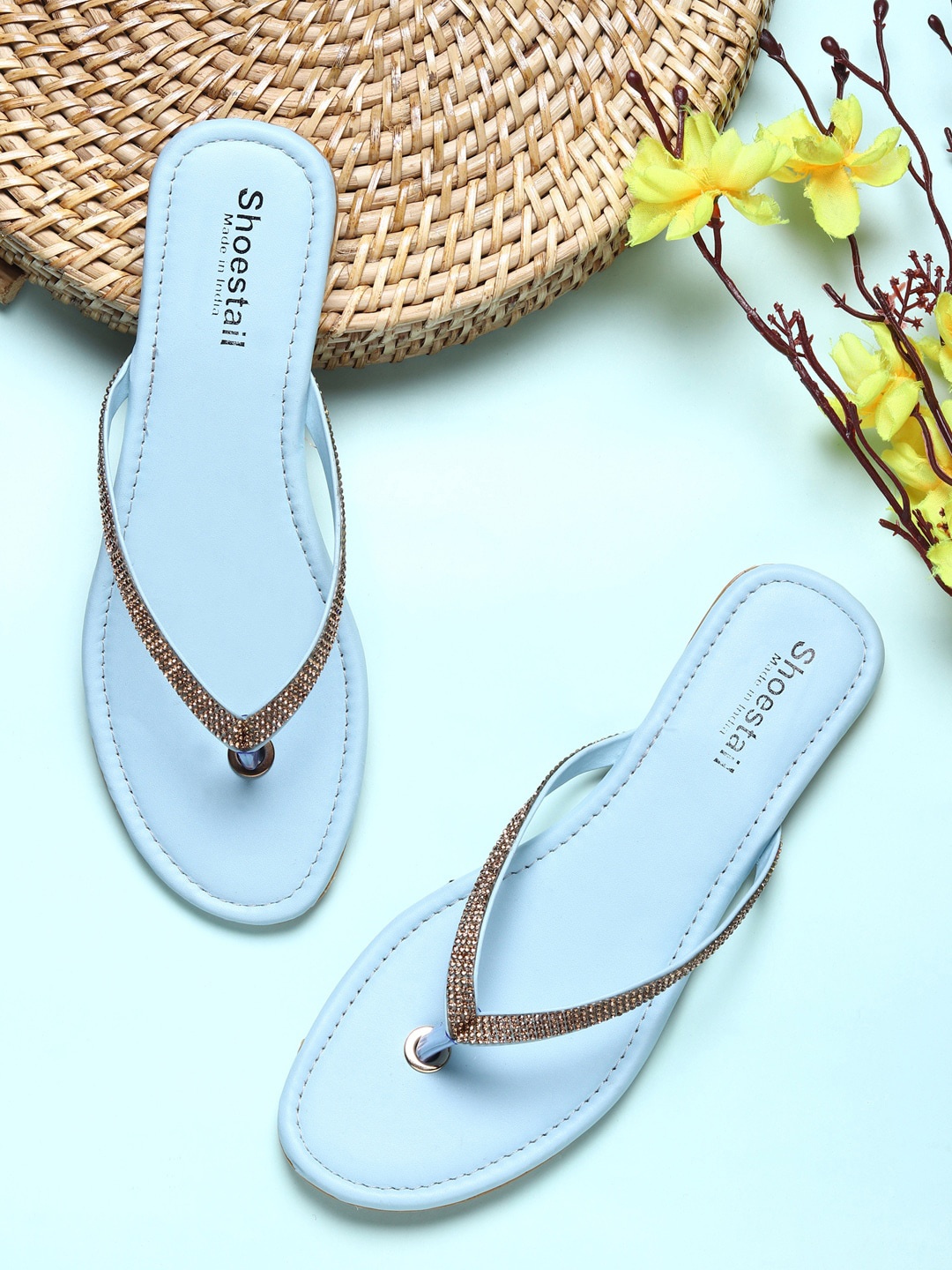 

Shoestail Women Blue Open Toe Flats