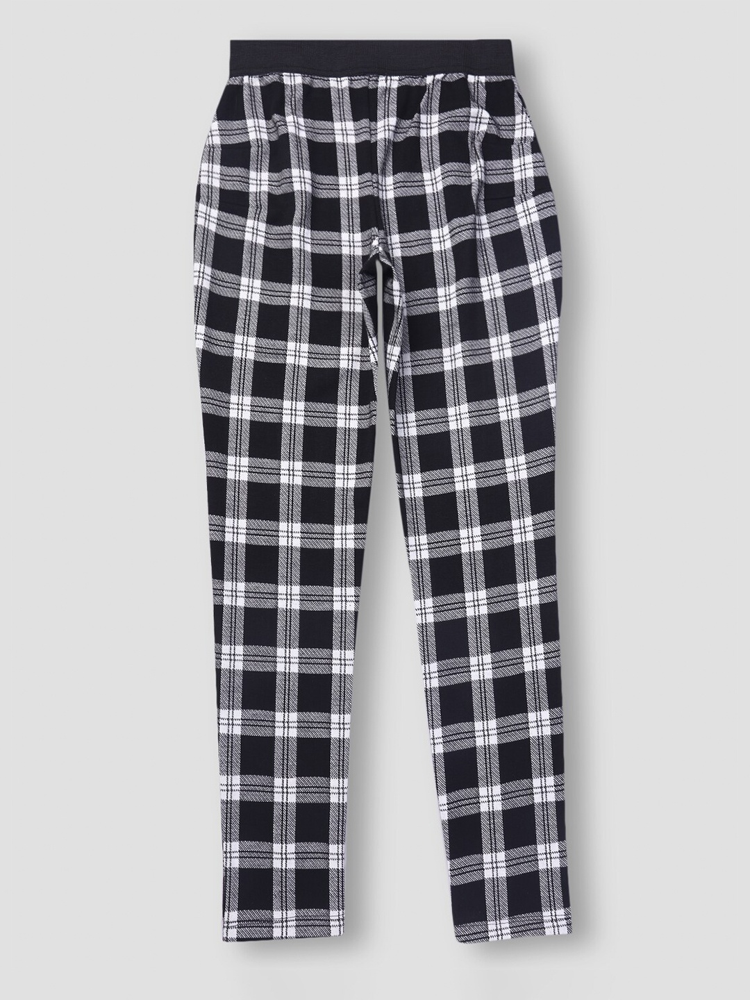 

Gini and Jony Girls Black & White Checked Cotton Jeggings