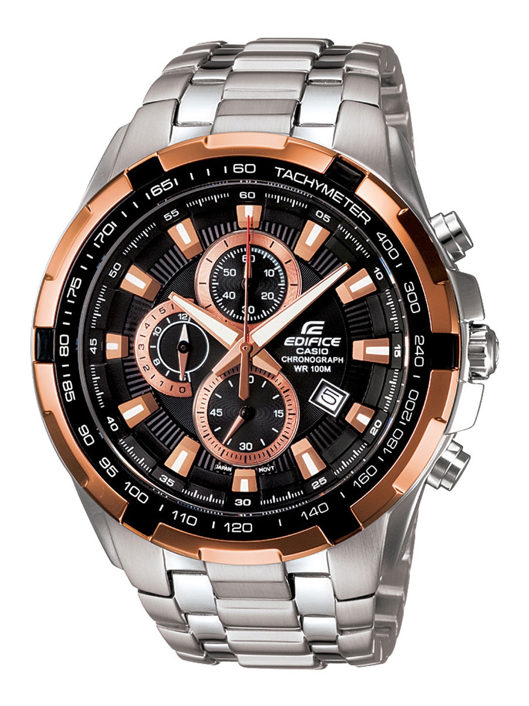 

CASIO Men EDifice EF-539D-1A5VUDF Black Analog Dial Silver Stainless Steel Band ED368