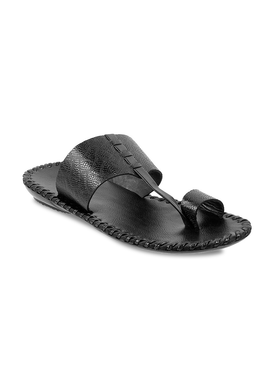 

Metro Men Black Leather Comfort Sandals