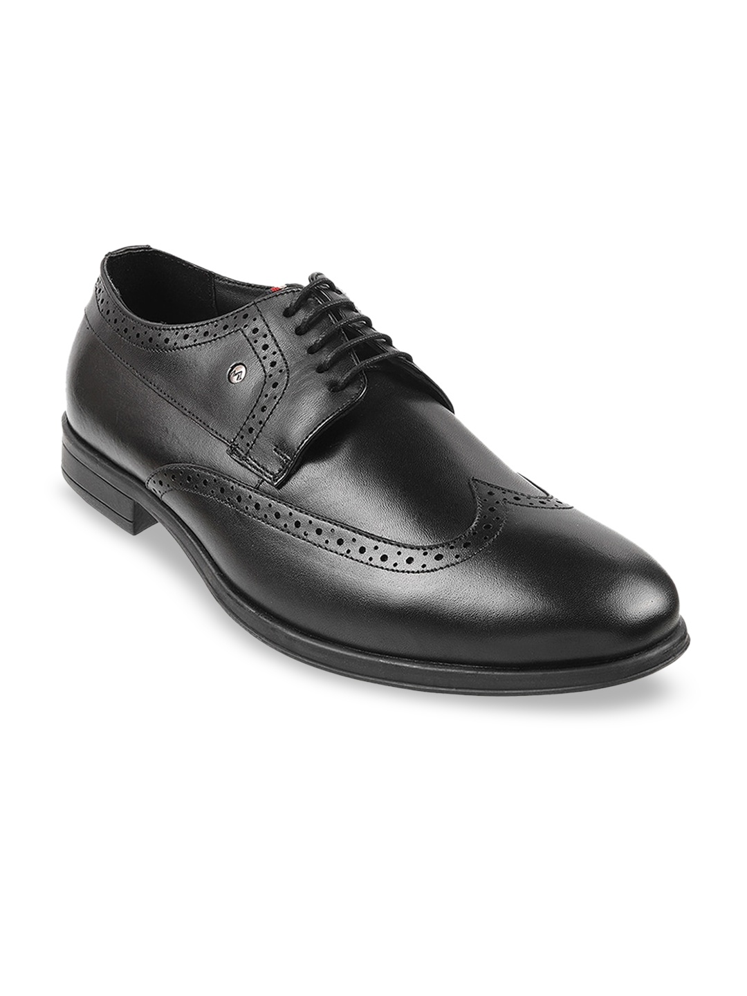 

Metro Men Black Textured Leather Formal Brogues