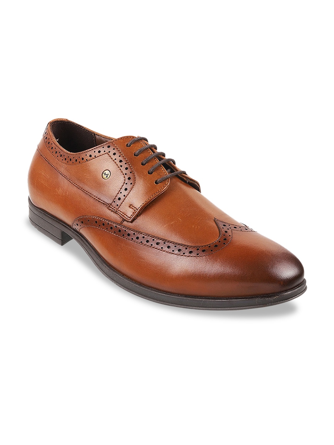 

Metro Men Tan Solid Formal Leather Brogues