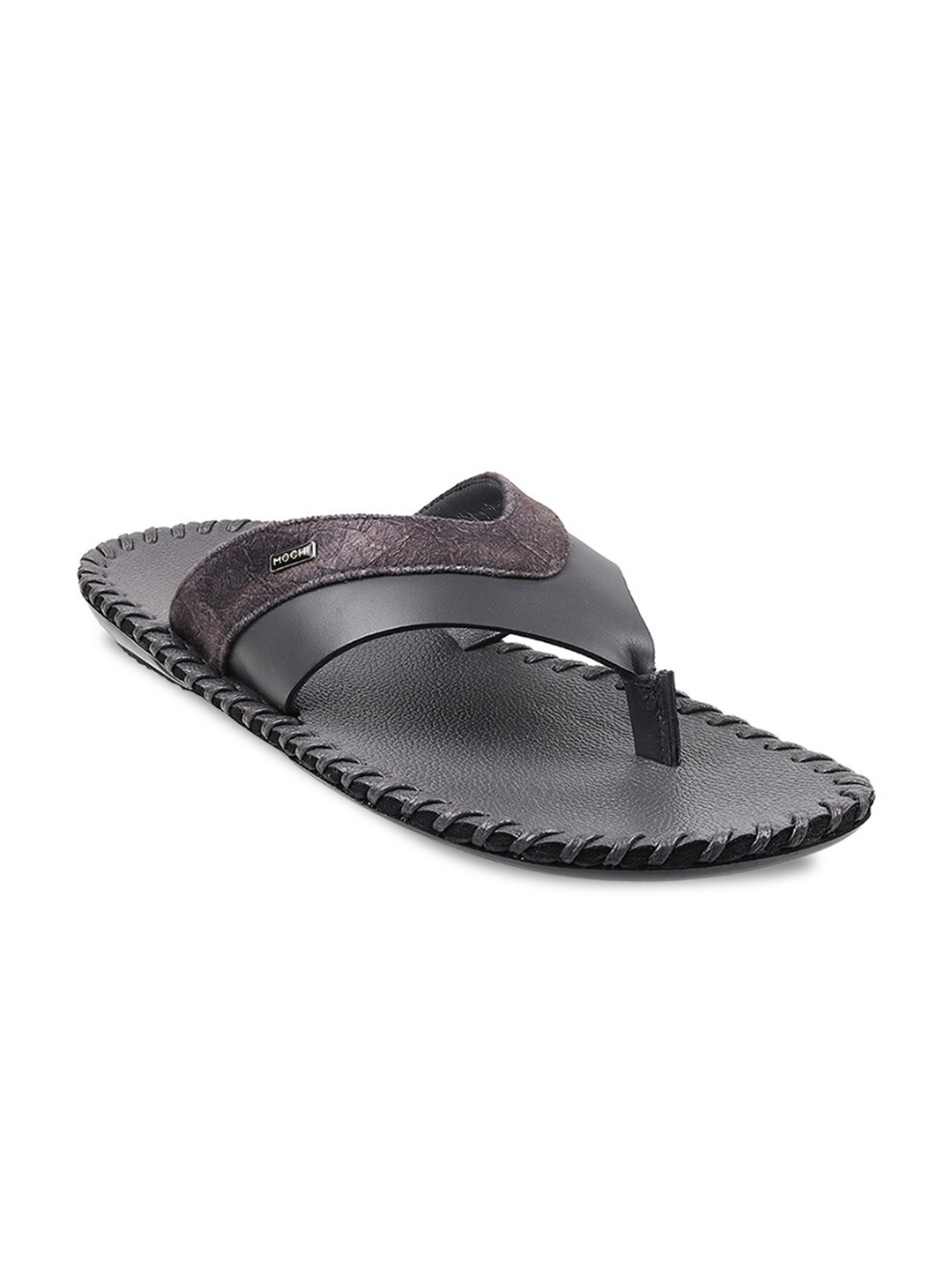 

Mochi Men Grey Leather Comfort Sandals