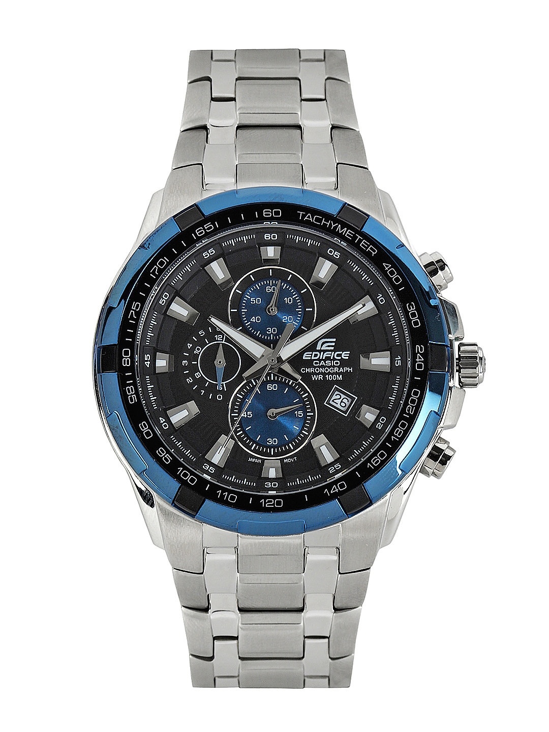 

CASIO Men EDifice EF-539D-1A2VUDF Black Analog Dial Silver Stainless Steel Band ED462