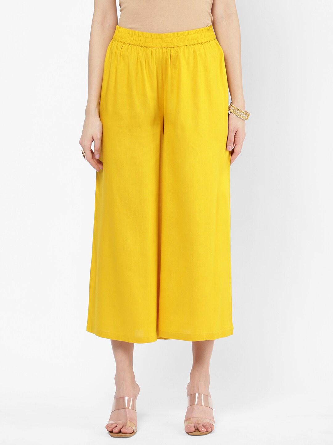 

R&B Women Yellow Cropped Palazzos