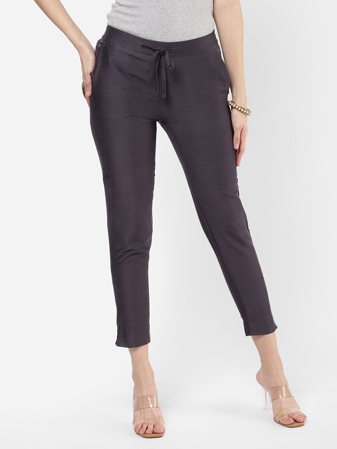 

R&B Women Grey Cropped Palazzos