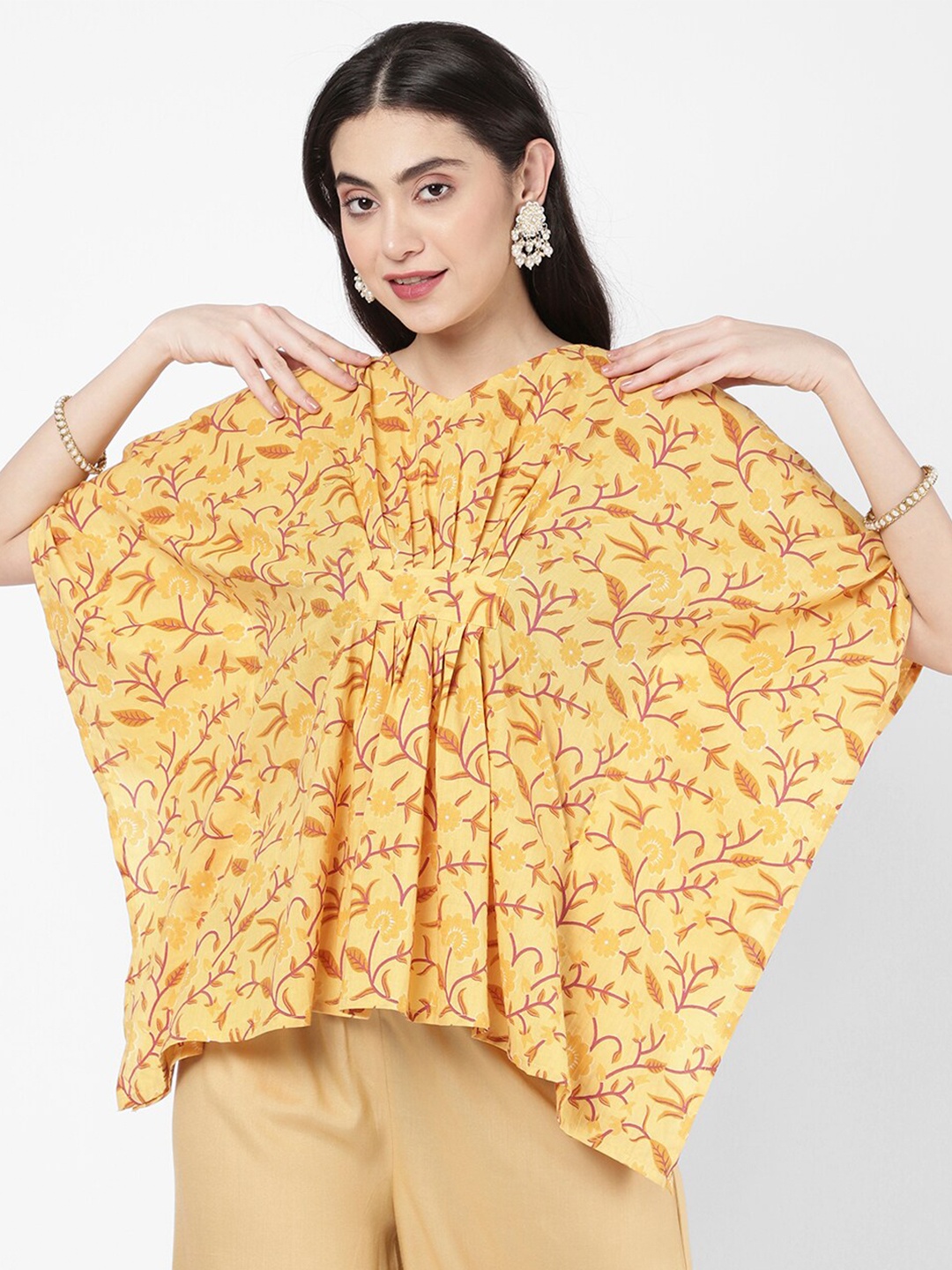 

R&B Yellow & Pink Printed Tunic