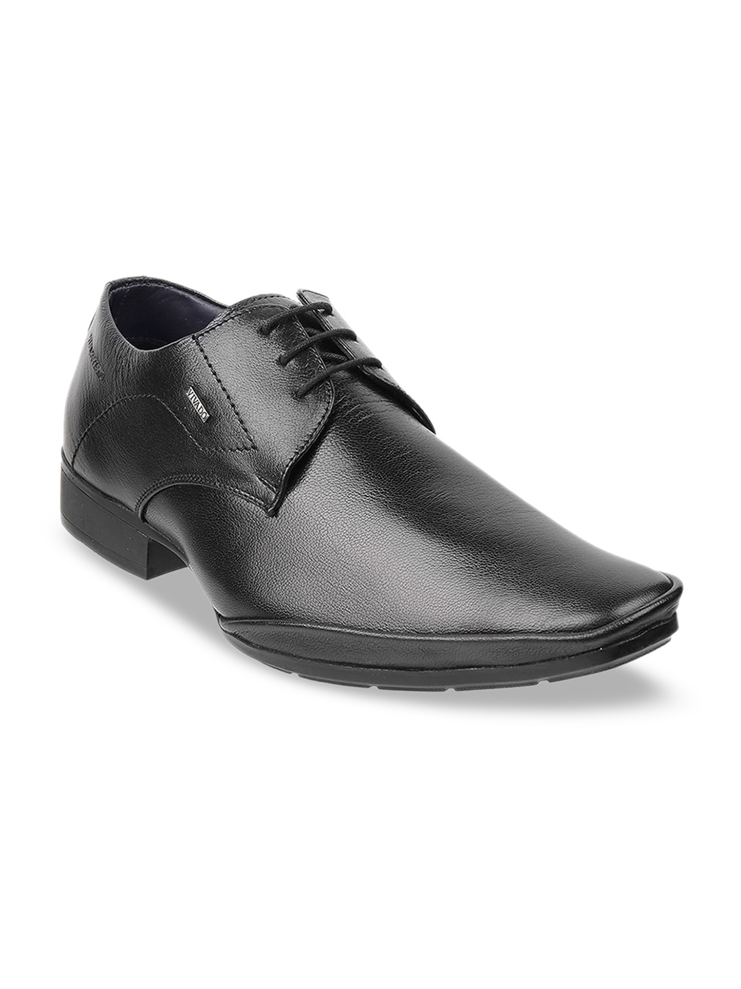 

WALKWAY by Metro Men Black Solid Leather Formal Derbys