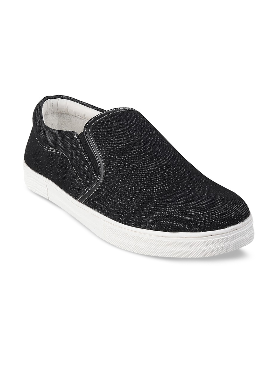 

WALKWAY by Metro Men Black Textured Slip-On Sneakers