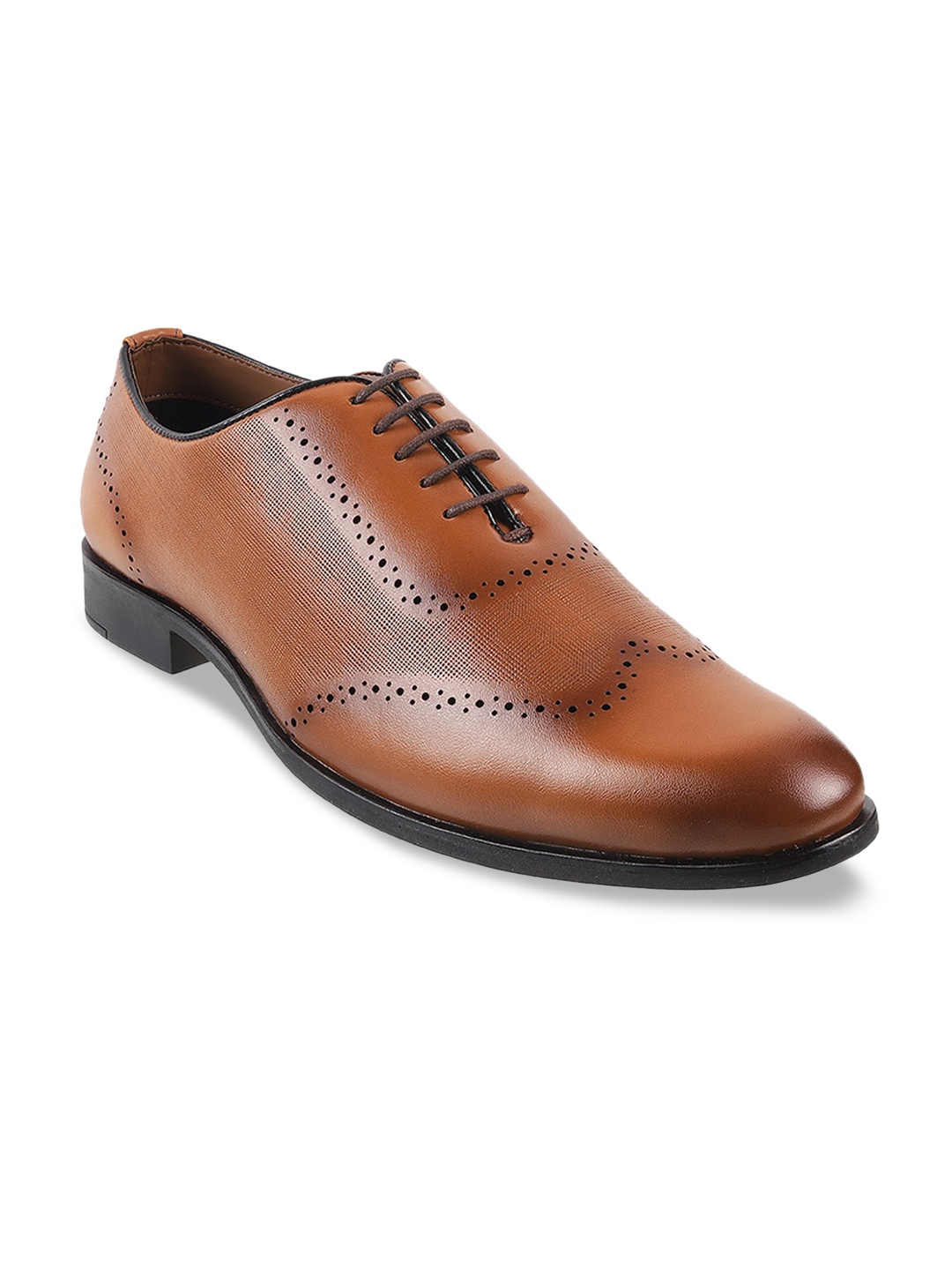 

WALKWAY by Metro Men Tan Solid Formal Derbys