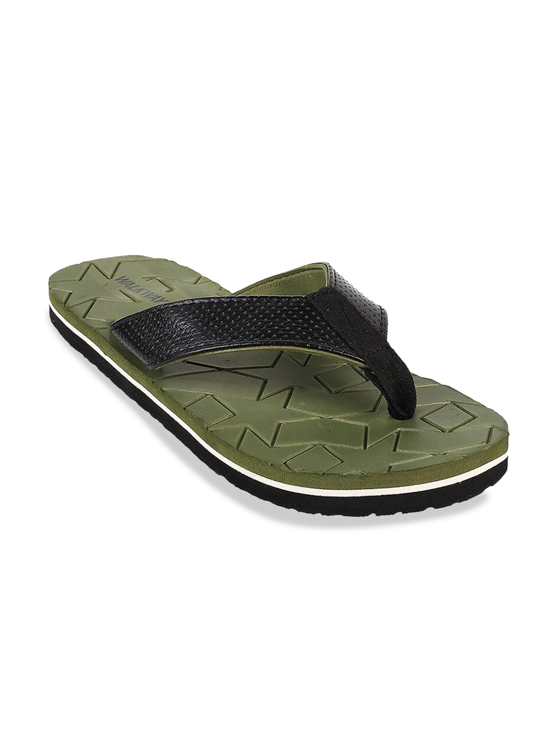 

WALKWAY by Metro Men Olive Green Printed Thong Flip-Flops