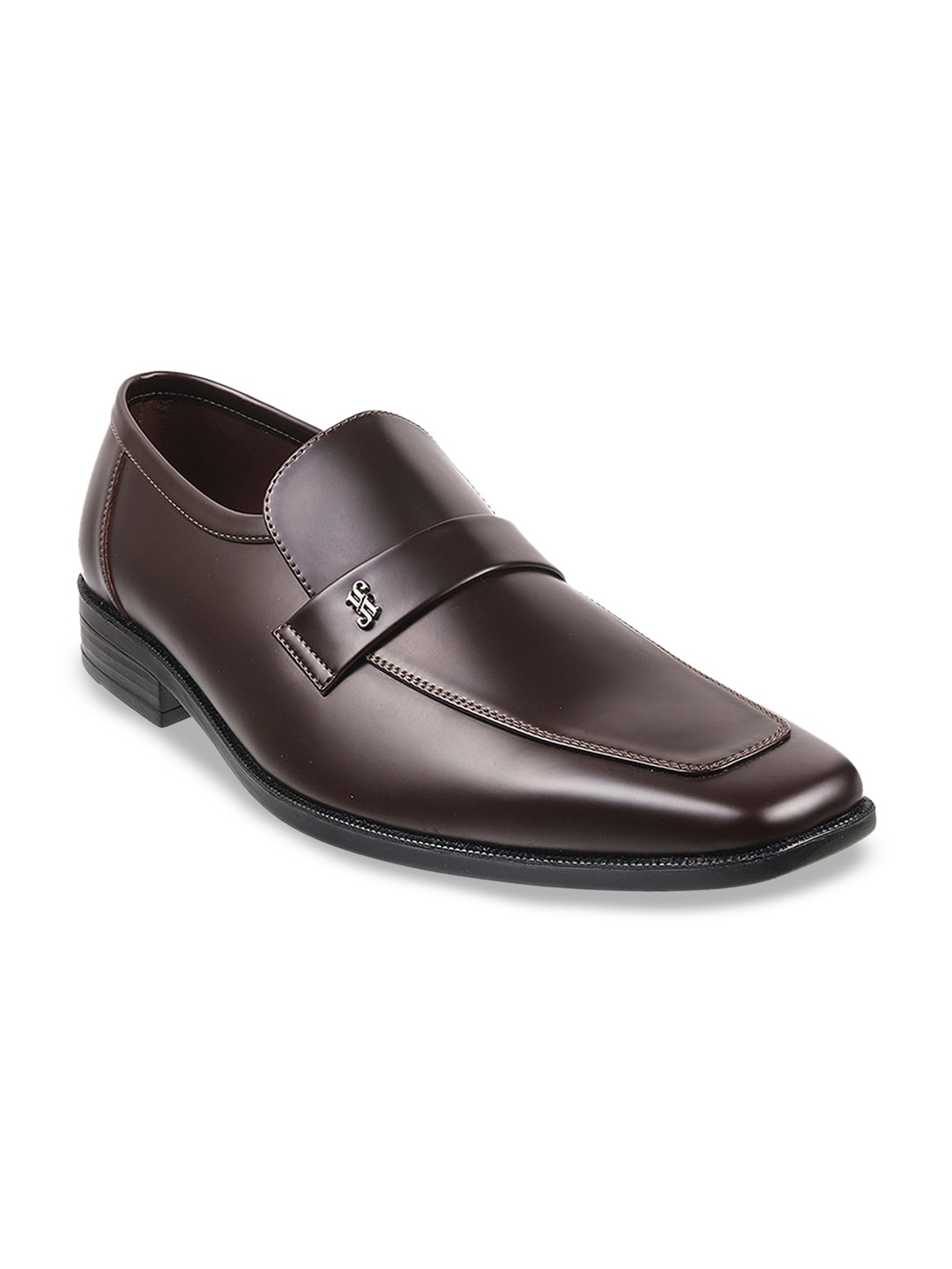 

J.FONTINI Men Brown Solid Leather Slip-Ons