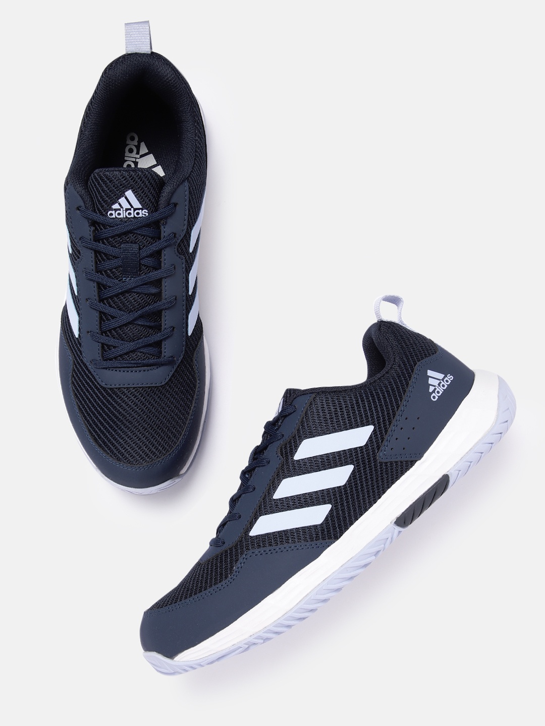 

ADIDAS Men Woven Design Faztcort Star Tennis Shoes, Navy blue
