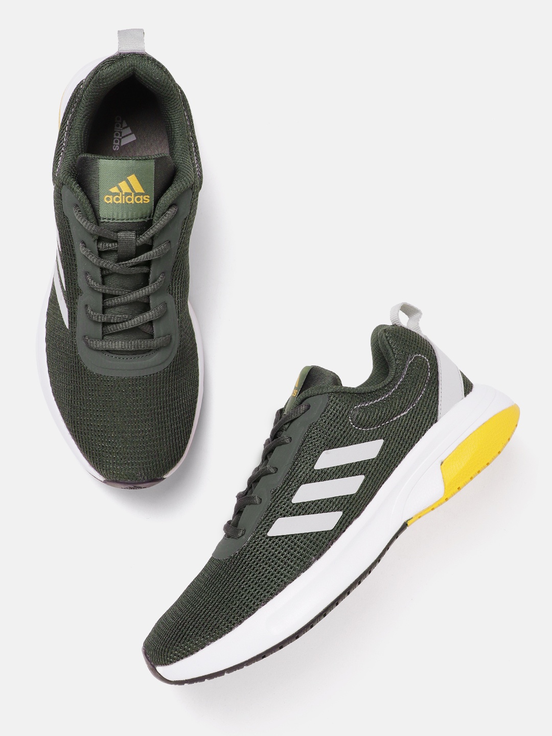 

ADIDAS Men Woven Design Run Steer Running Shoes, Olive