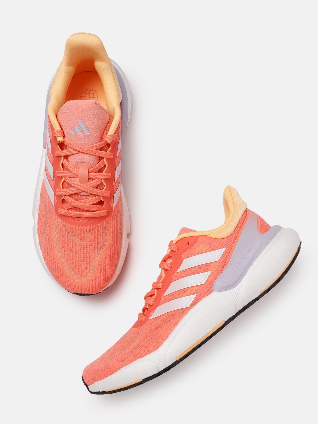 

ADIDAS Women Striped Detail Solar Boost 5 Running Shoes, Orange