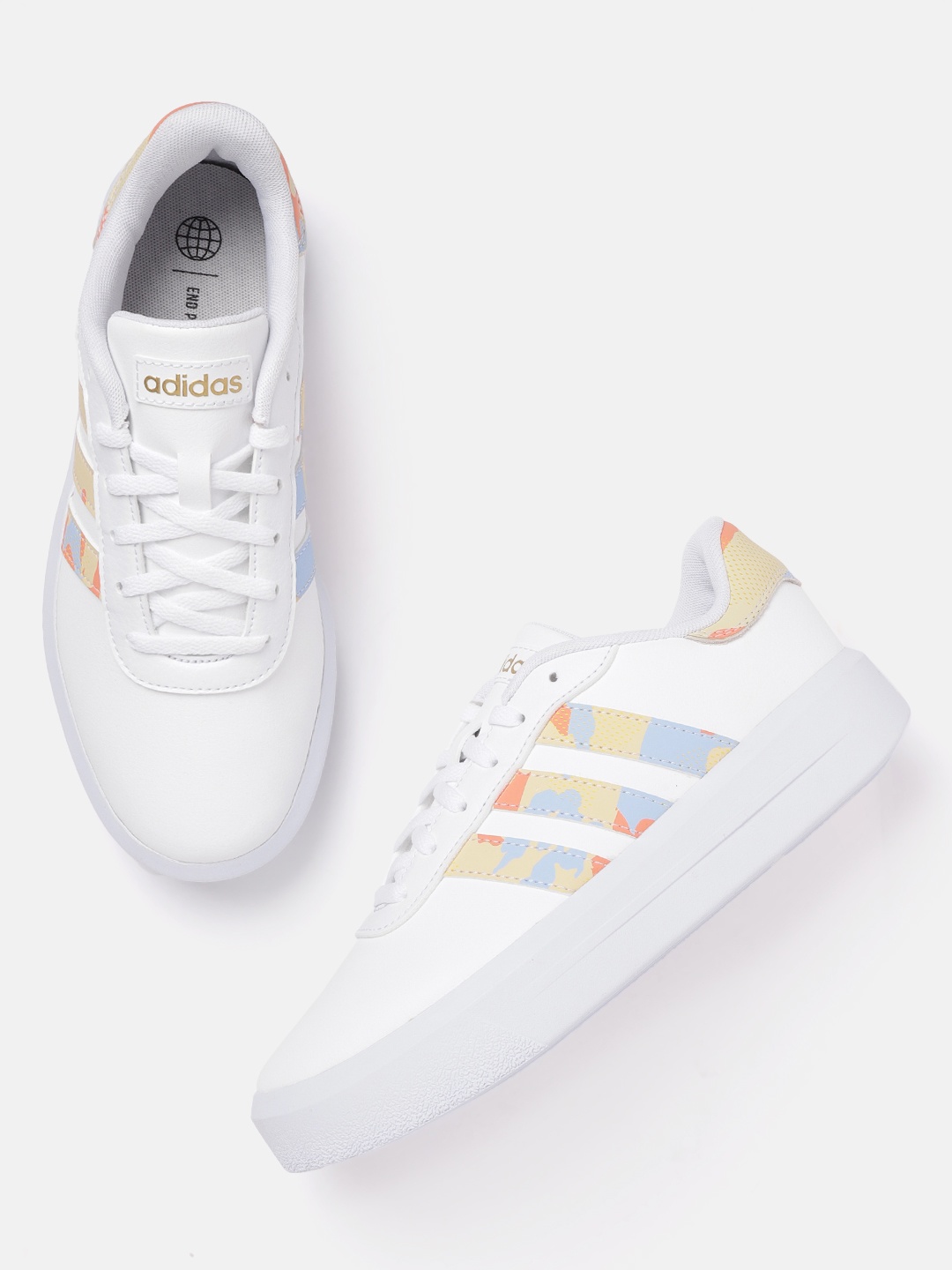 

ADIDAS Women Court Platform Skateboarding Shoes, White