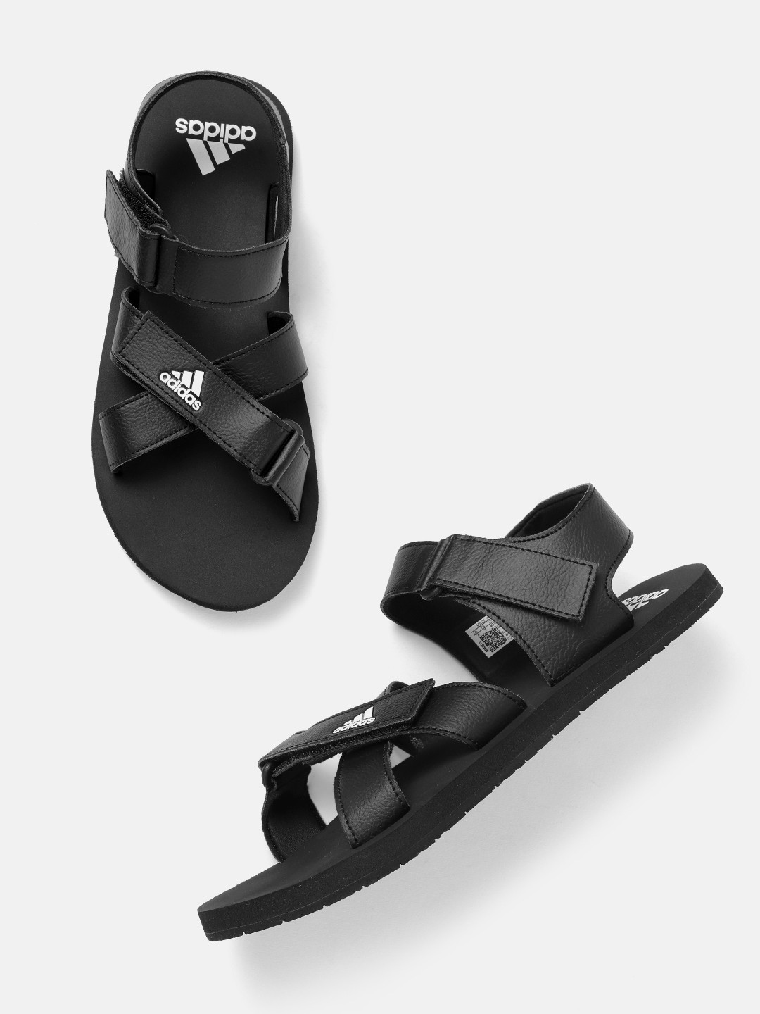 

ADIDAS Men Brand Logo Embossed Hengat Sports Sandals, Black