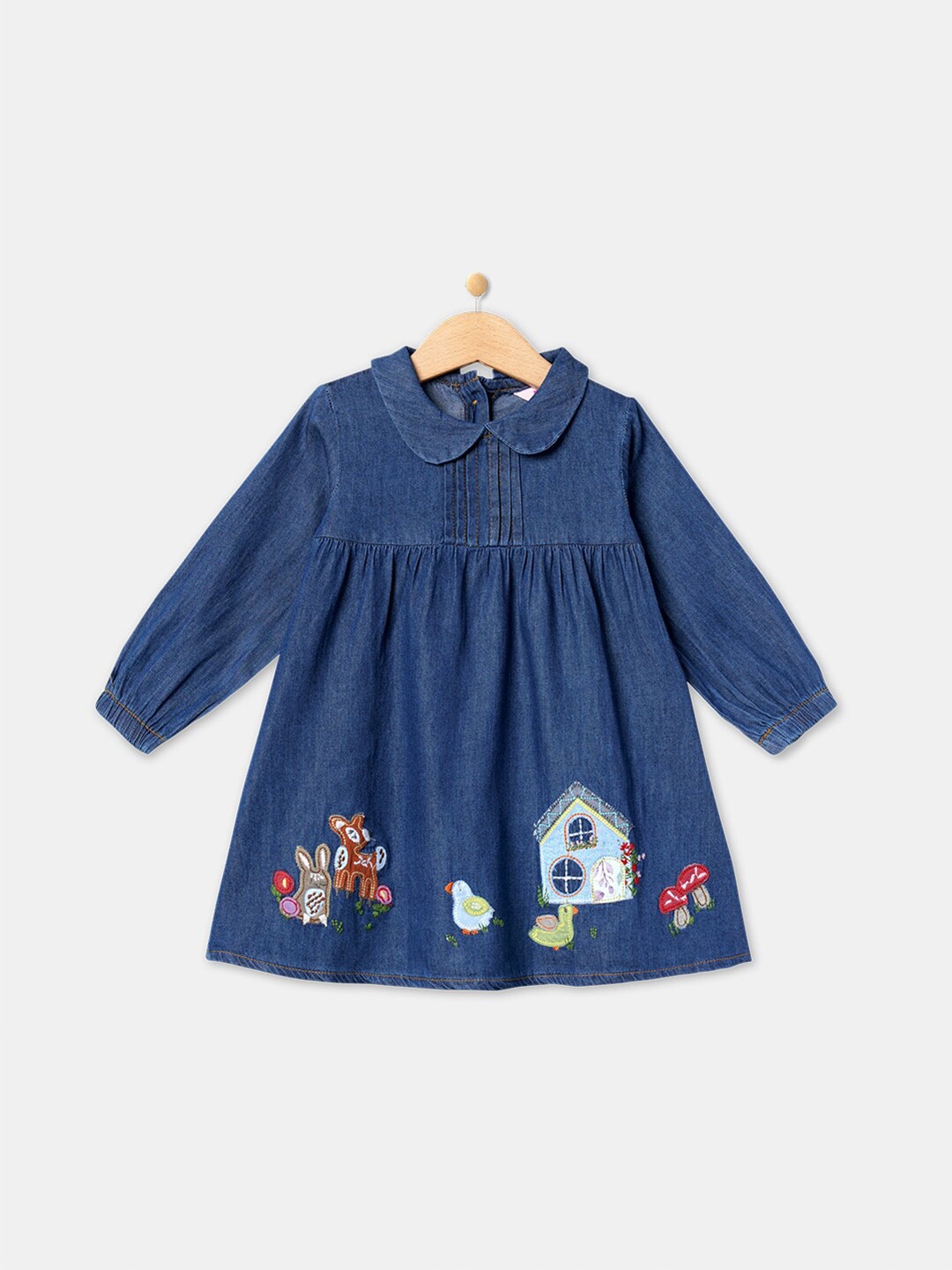 

R&B Blue Peter Pan Collar A-Line Dress