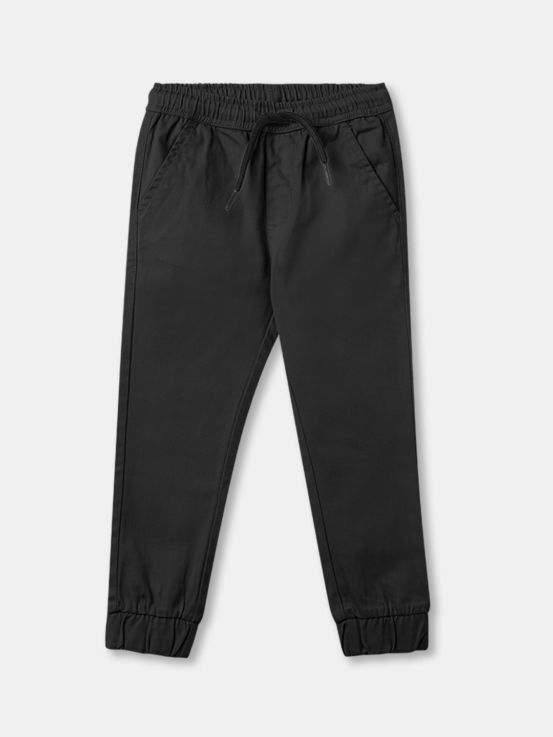 

R&B Boys Black Solid Cotton Joggers