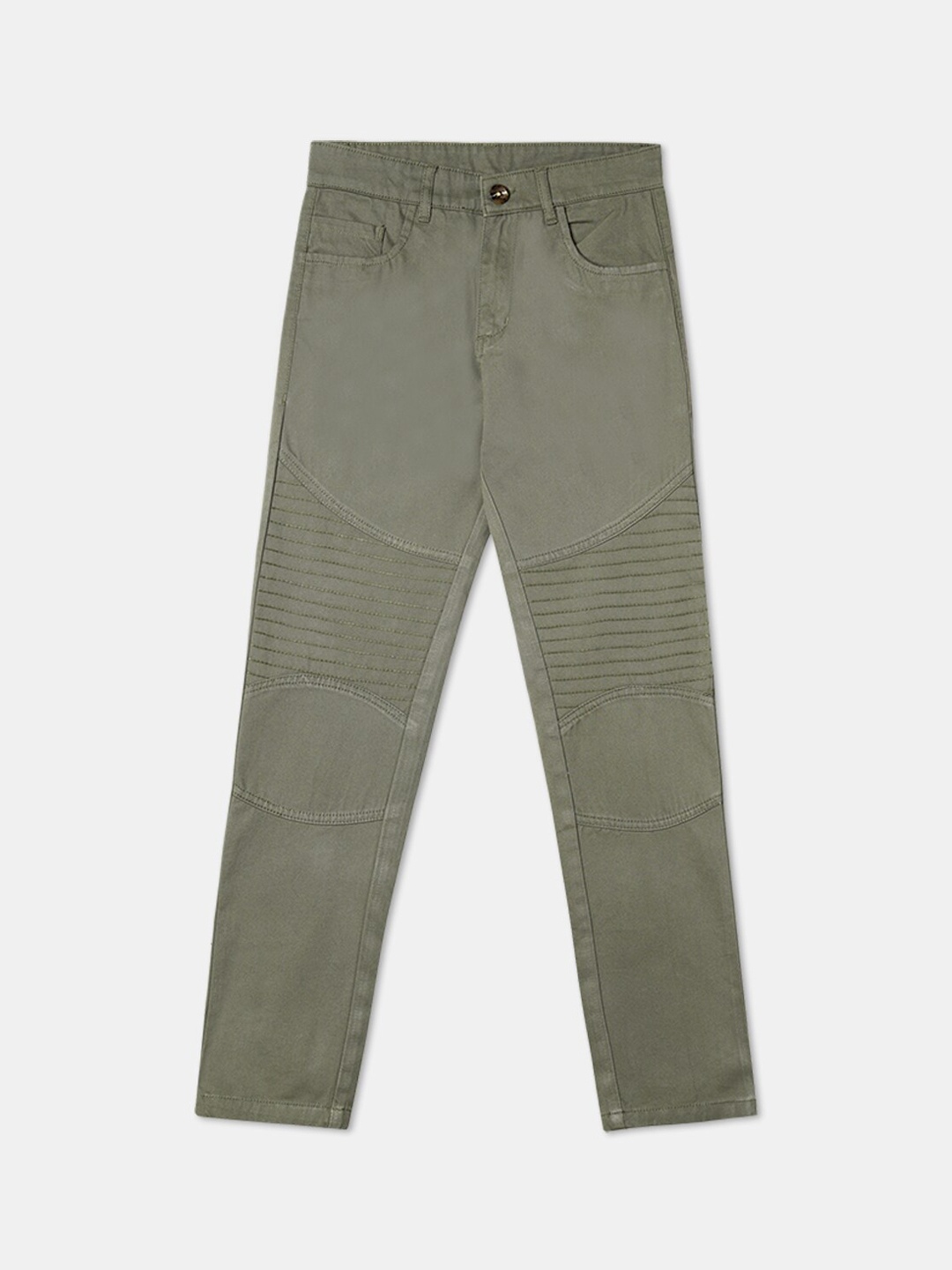 

R&B Boys Olive Solid Cotton Track Pants