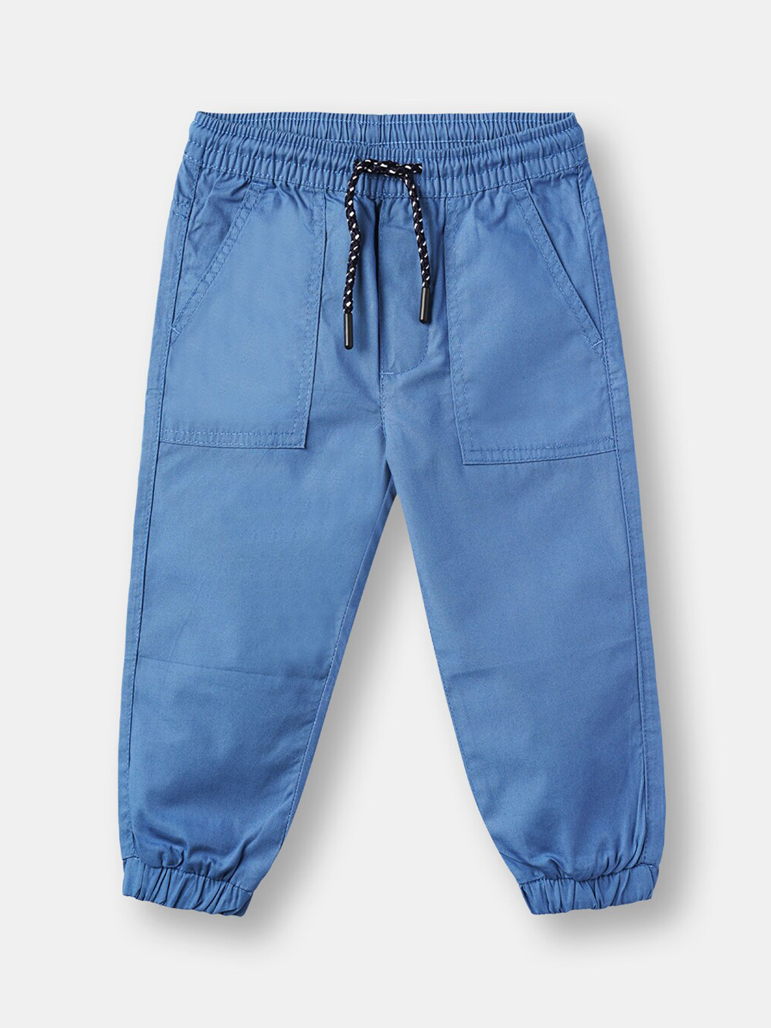 

R&B Infant Blue Solid Cotton Joggers