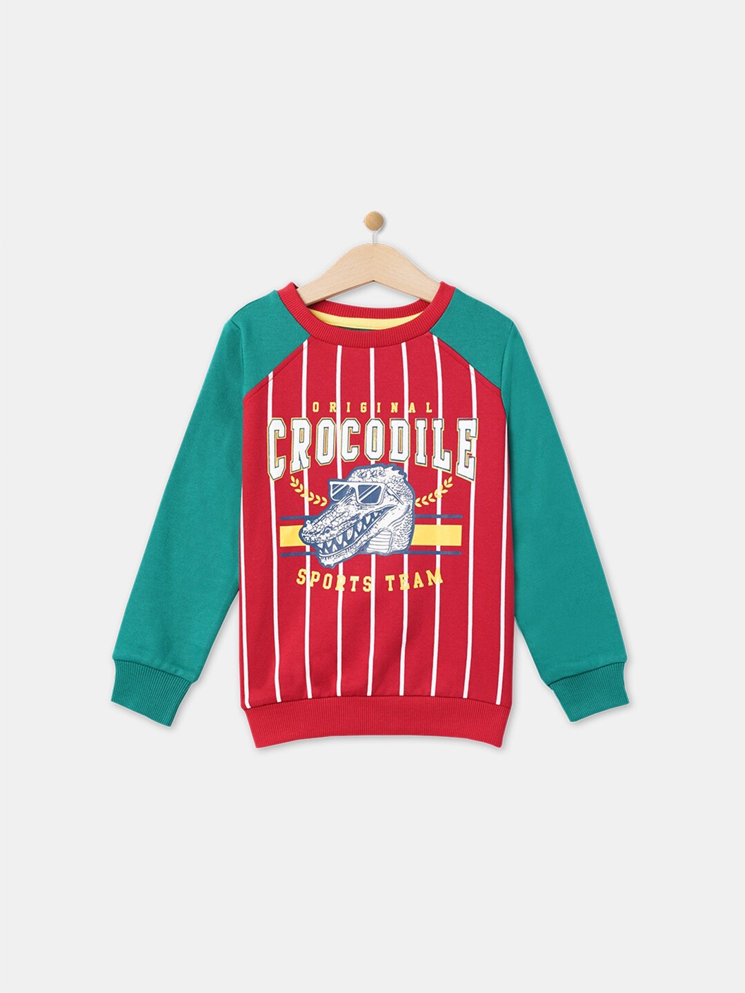 

R&B Boys Red And Green Printed Sweatshirt