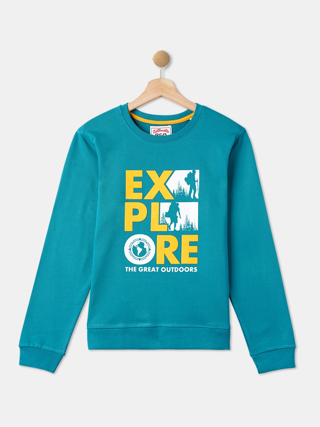 

R&B Boys Blue Green Printed Sweatshirt