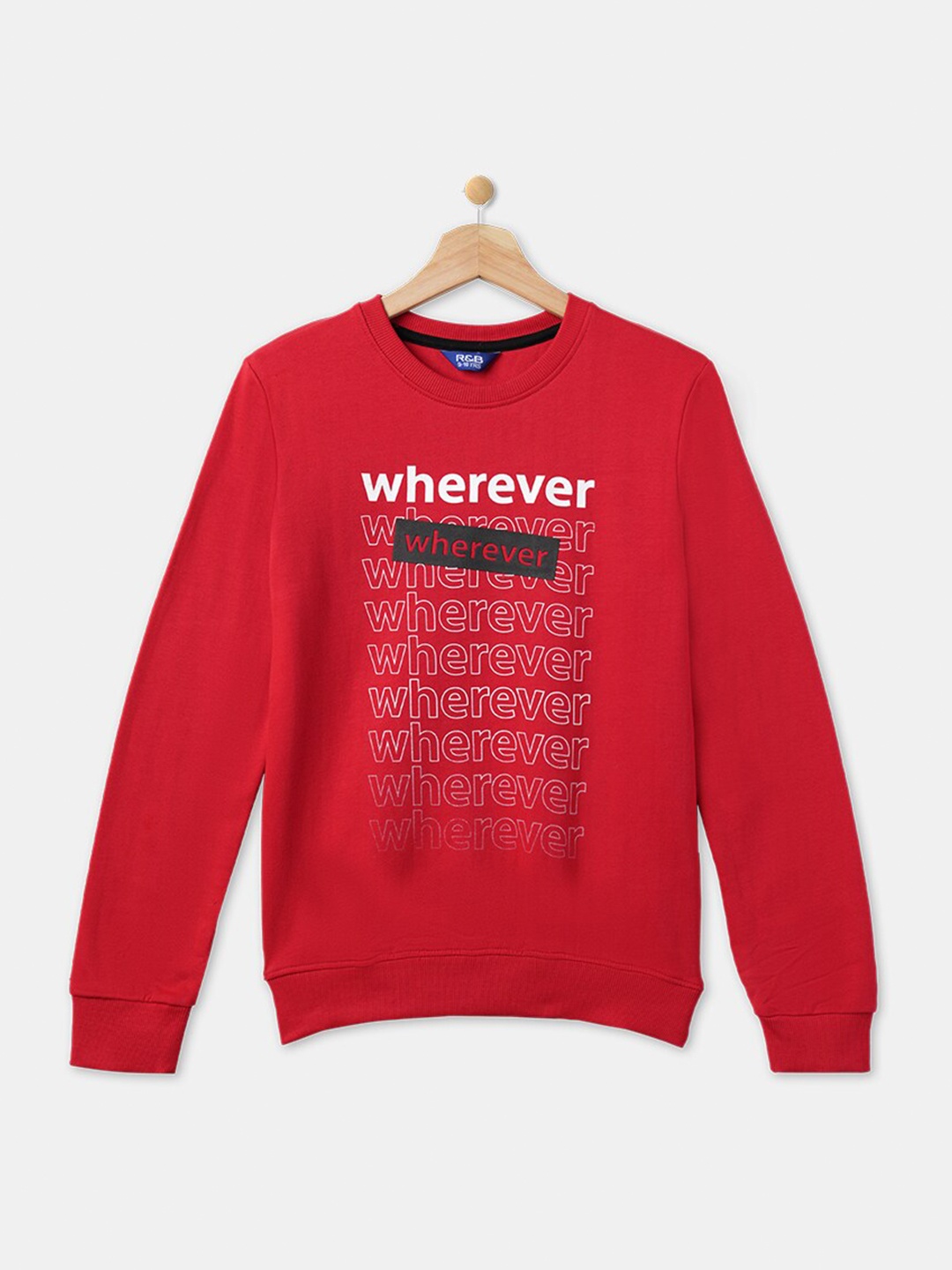 

R&B Boys Red Printed Sweatshirt