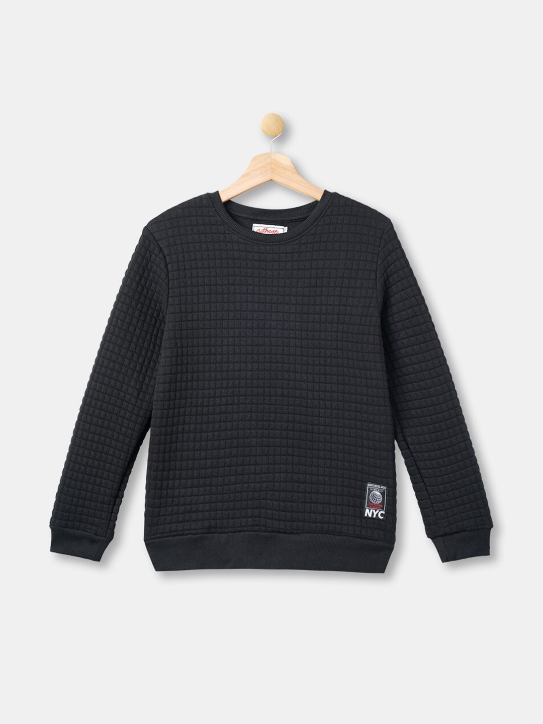 

R&B Boys Black Solid Cotton Sweatshirt