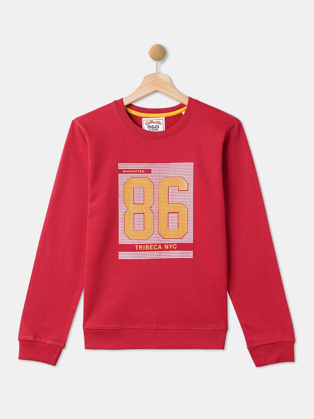 

R&B Boys Red Printed Sweatshirt