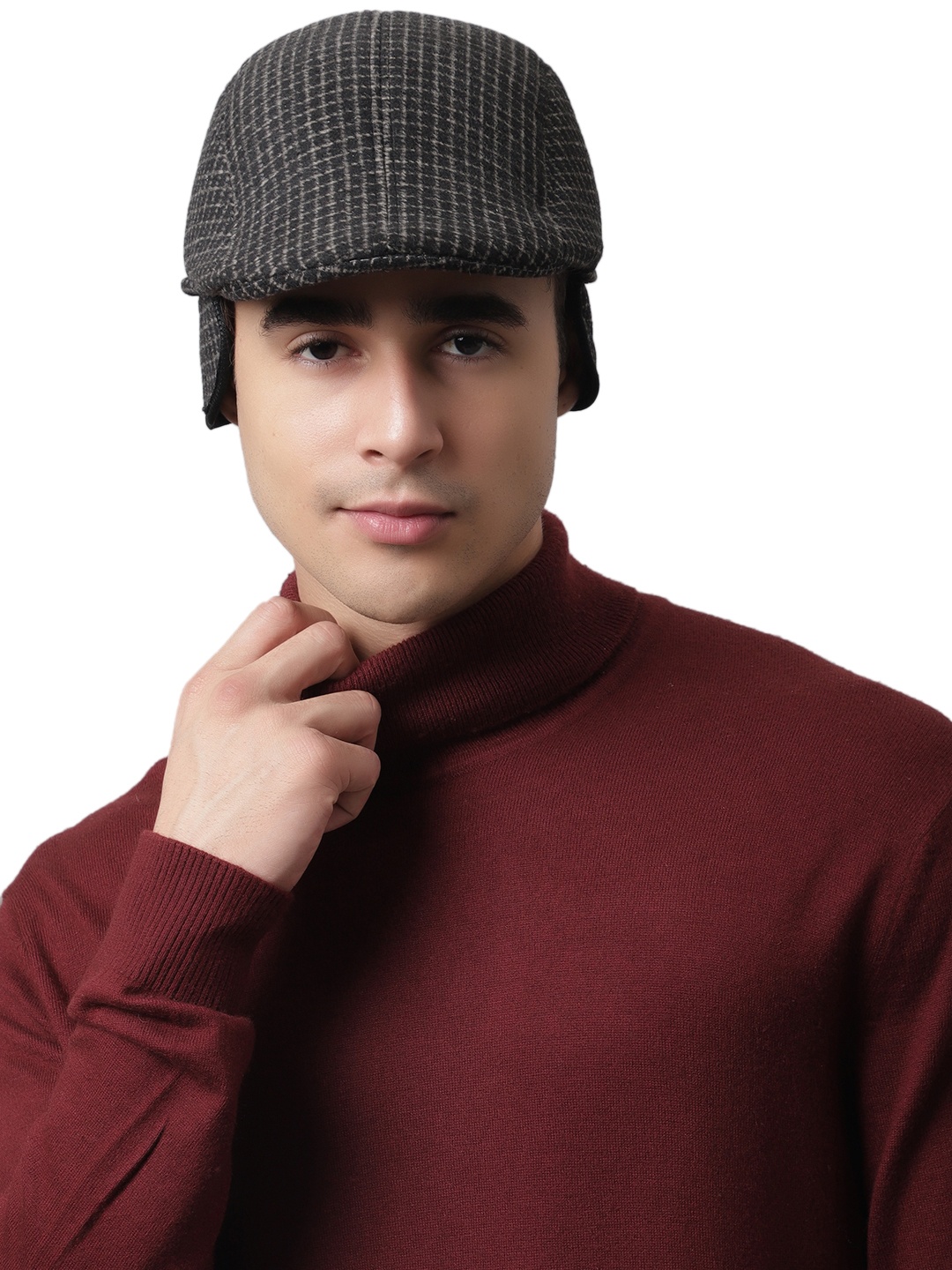 

ELLIS Men Black & Grey Ascot Cap