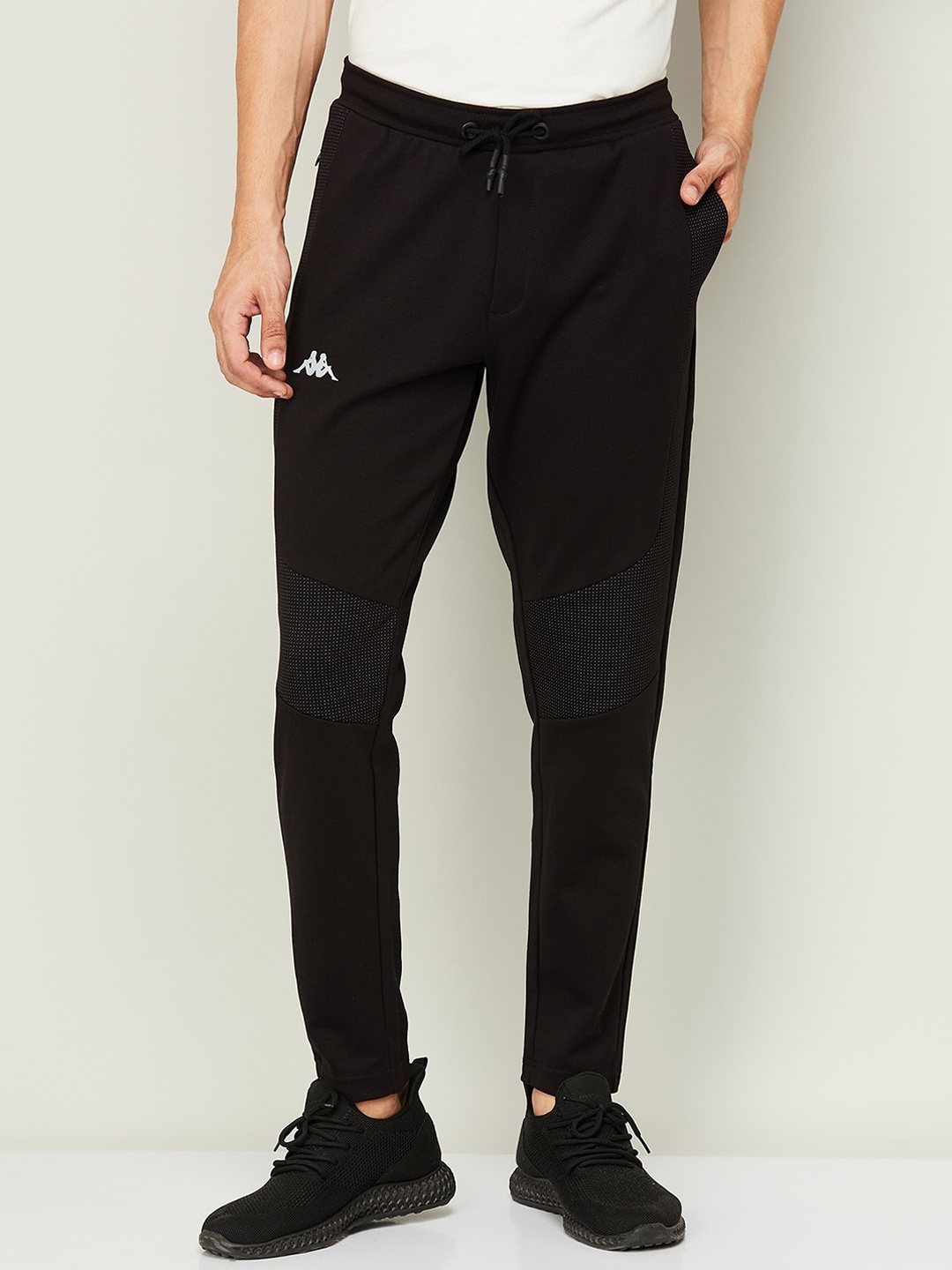 

Kappa Men Black Solid Cotton Track Pants