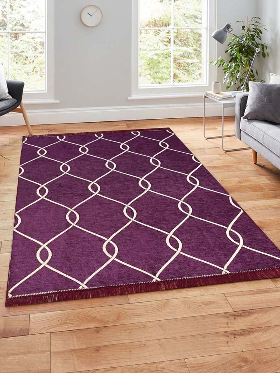 Slushy Mushy Purple Abstract Printed Modern Carpets