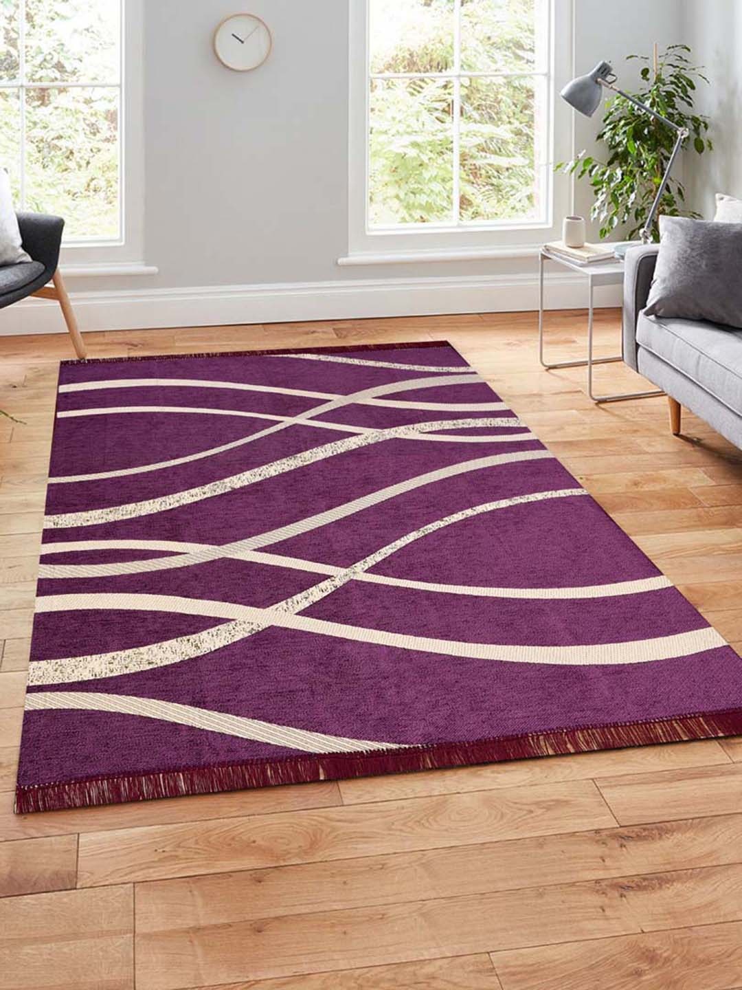 Slushy Mushy Purple Abstract Printed Modern Carpets