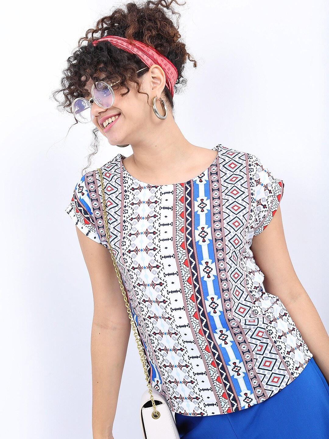

Tokyo Talkies Women White Print Top
