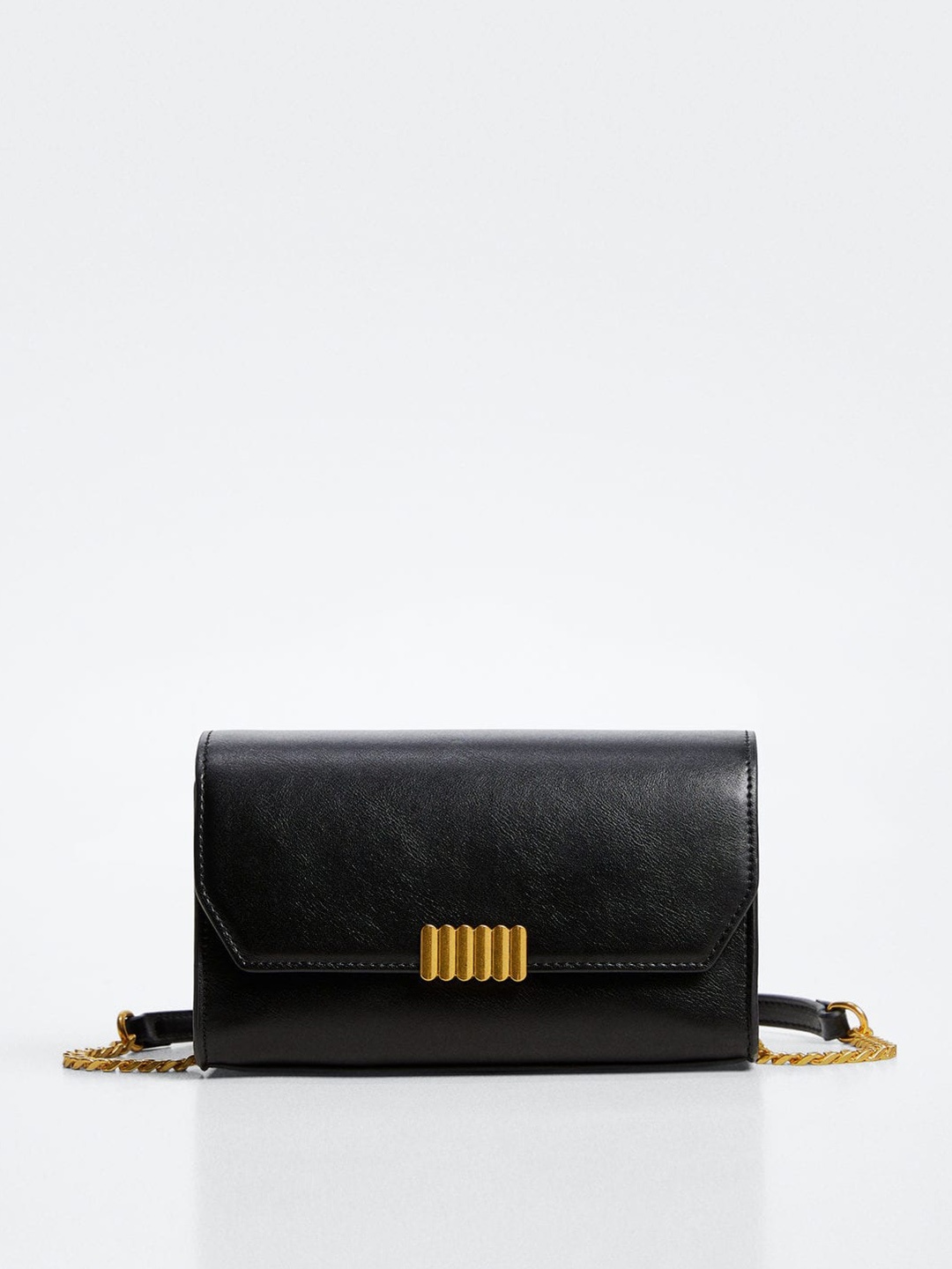 

MANGO Women Black Solid Structured Sling Bag