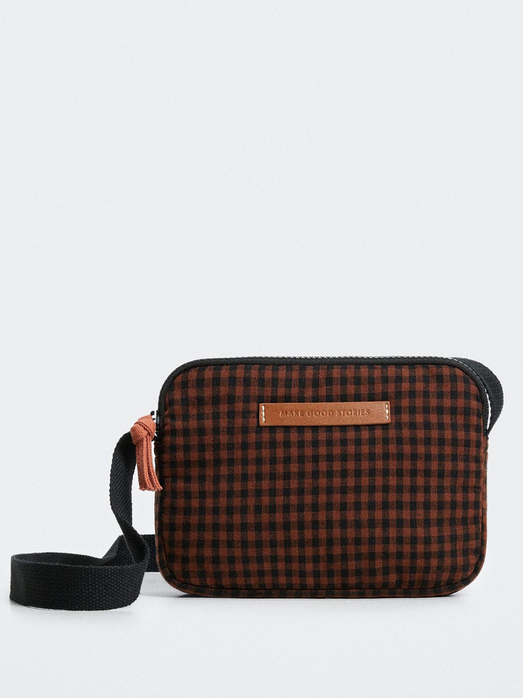 

Mango Kids Girls Checked Messenger Bag, Brown