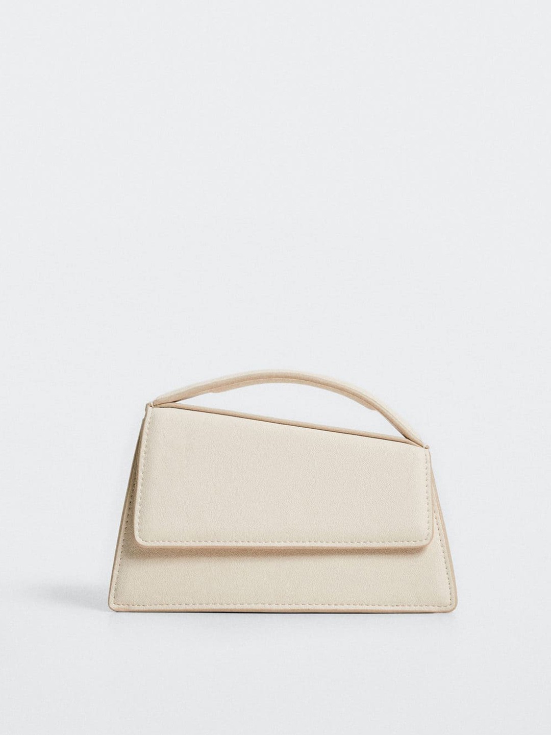 

MANGO Women Cream-Coloured Solid Structured Sling Bag