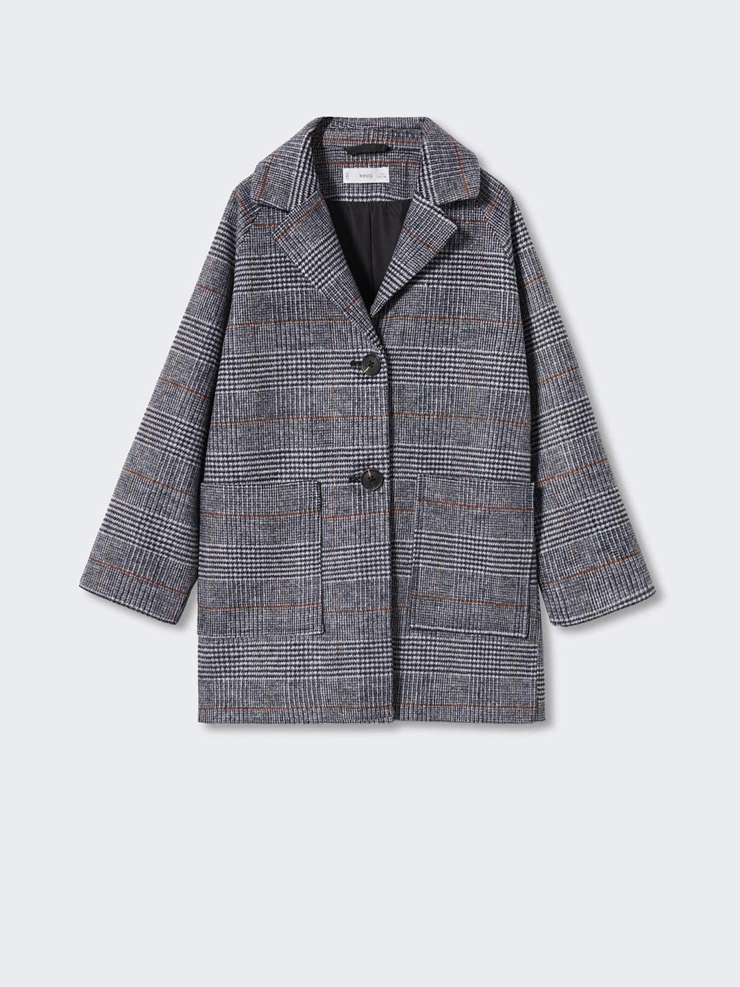 

Mango Kids Girls Checked Overcoat, Grey
