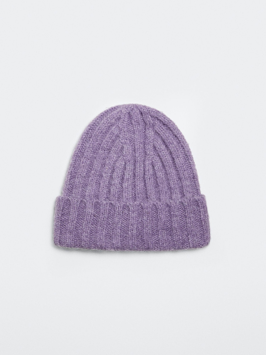 

MANGO Women Purple Solid Knitted Sustainable Beret Hat