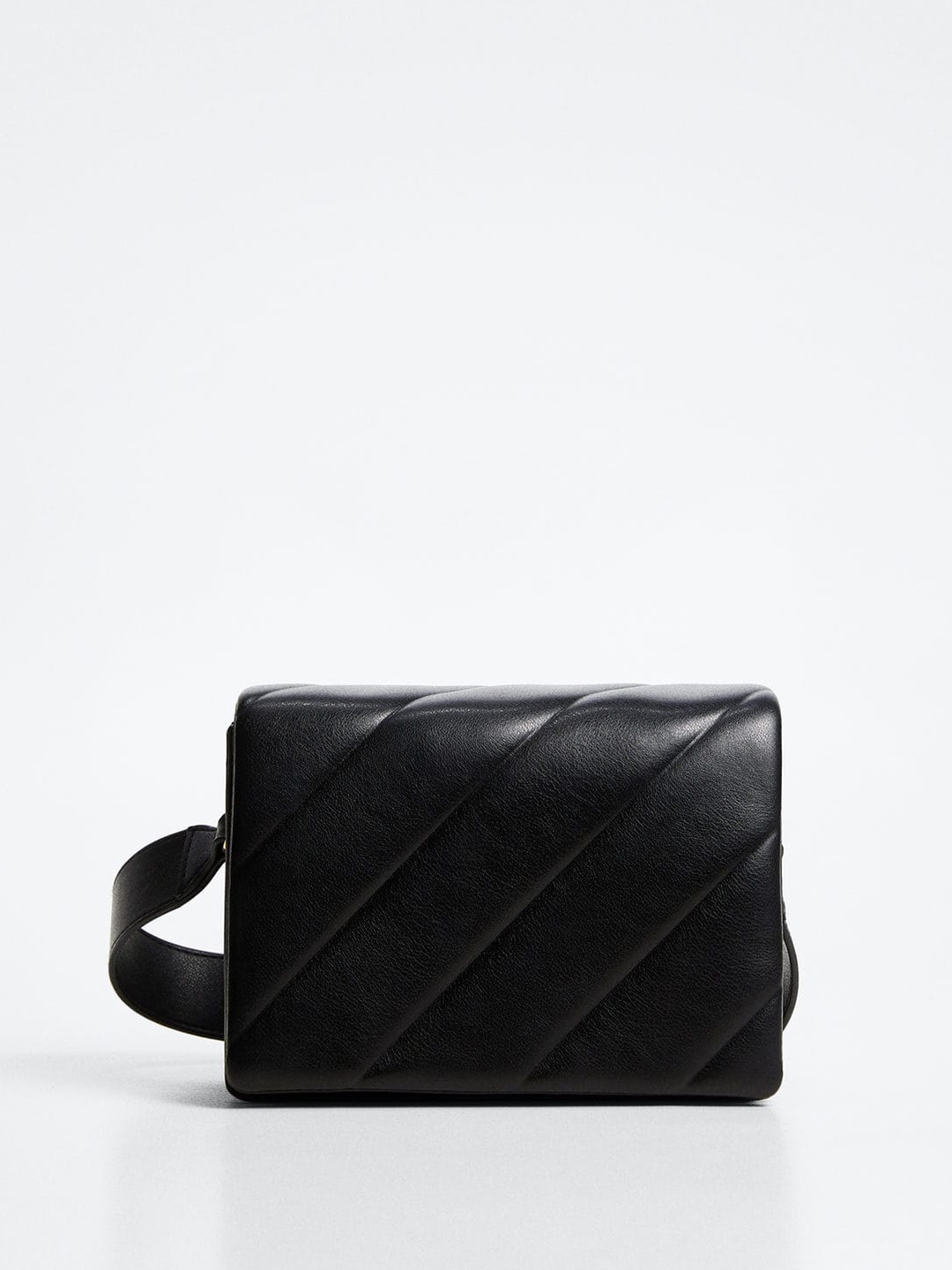 

MANGO Women Black Structured Sling Bag