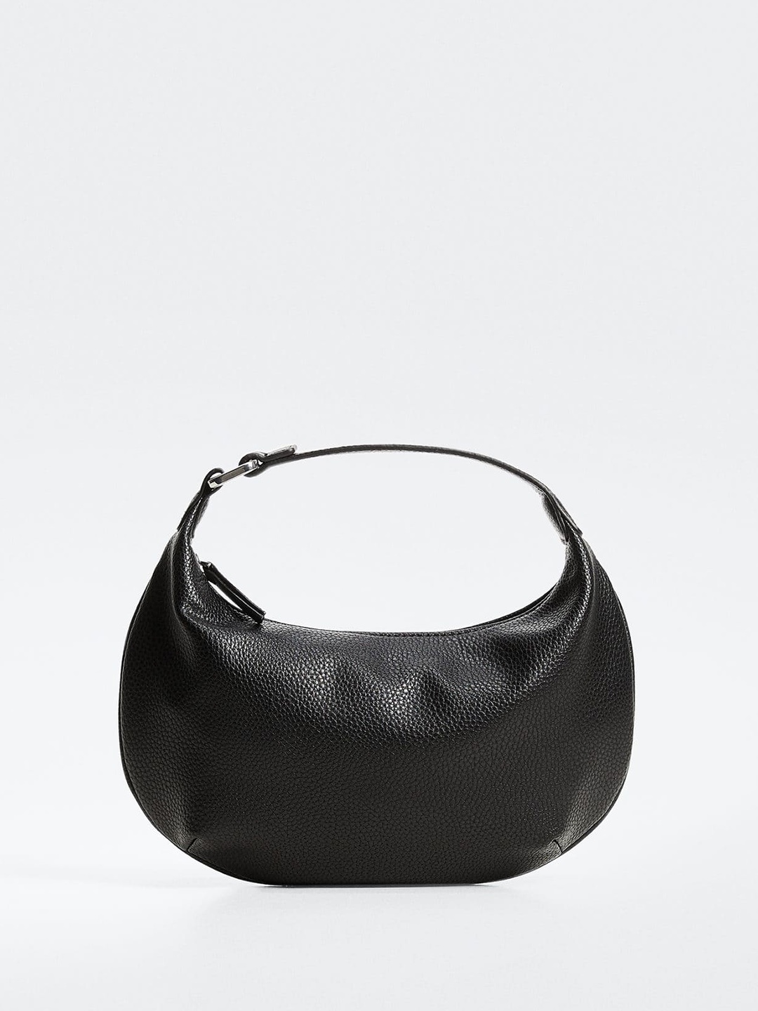 

MANGO Women Black Solid Structured Handheld Bag