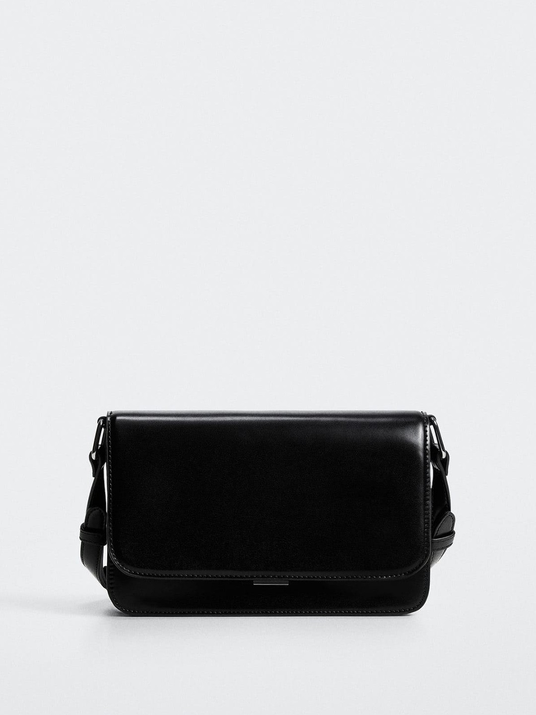

MANGO Women Black Solid Structured Sling Bag