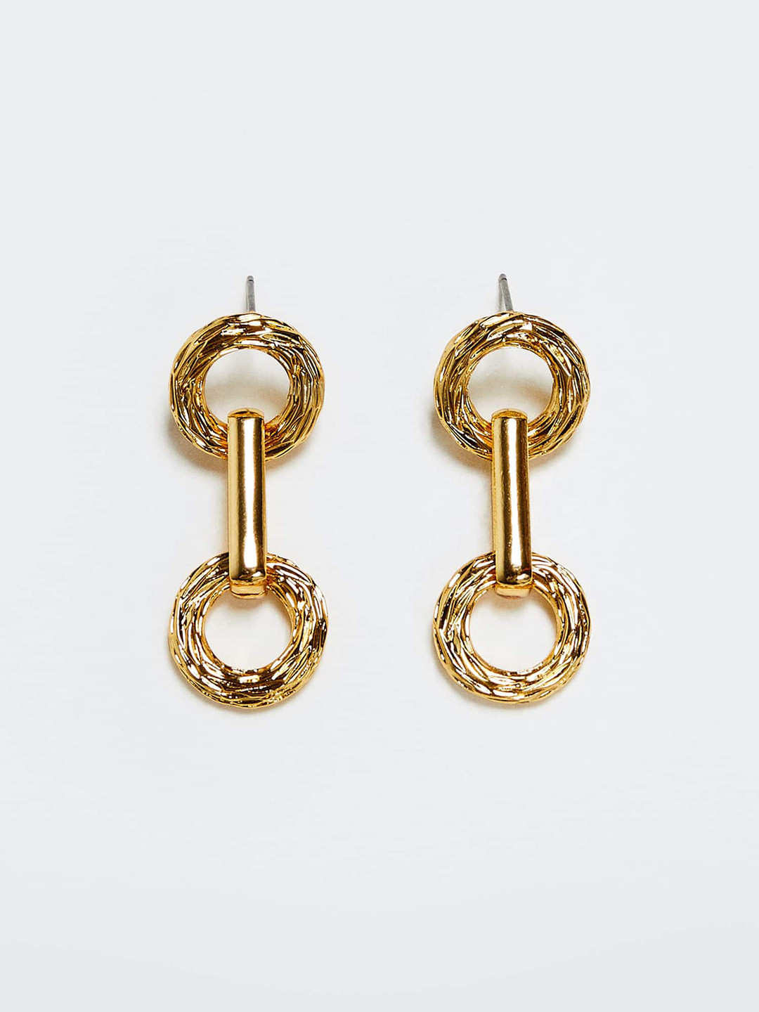 

MANGO Circular Drop Earrings, Gold