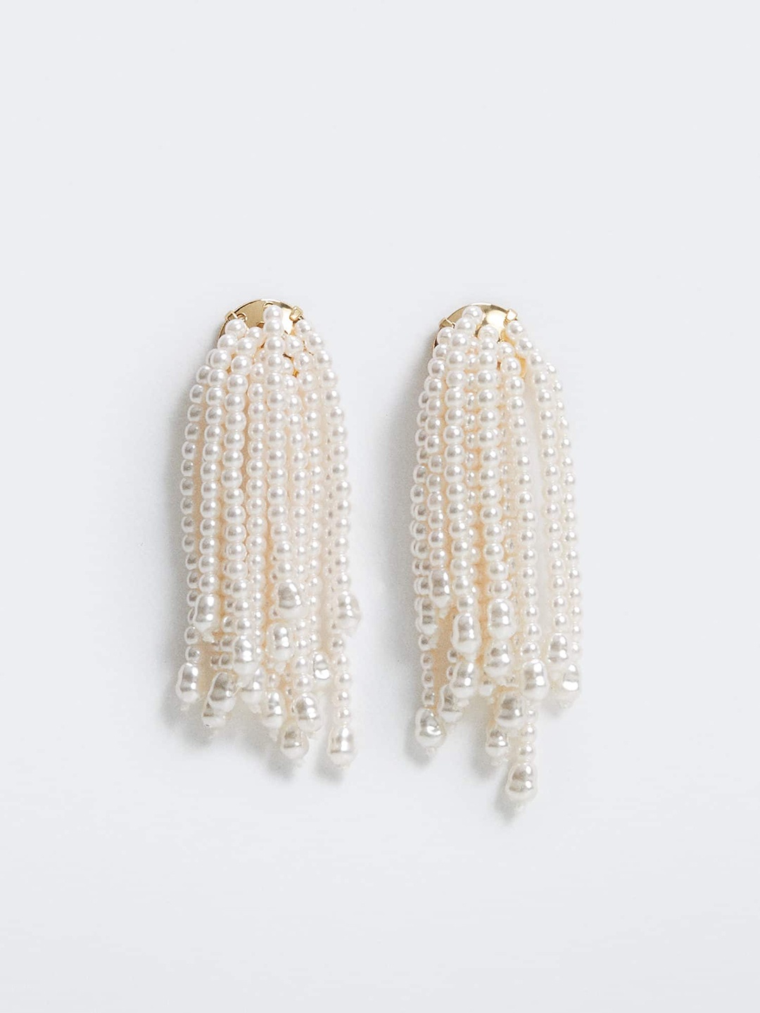 

MANGO White Contemporary Drop Earrings