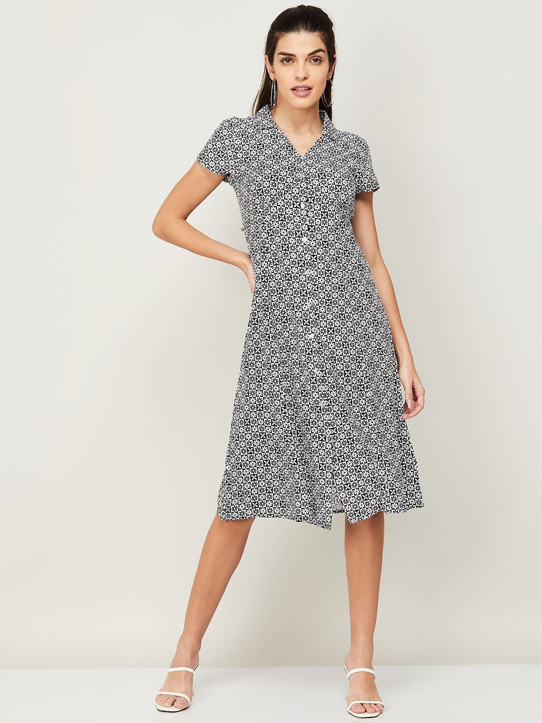 

Fame Forever by Lifestyle Women Black Floral Print A-Line Dress